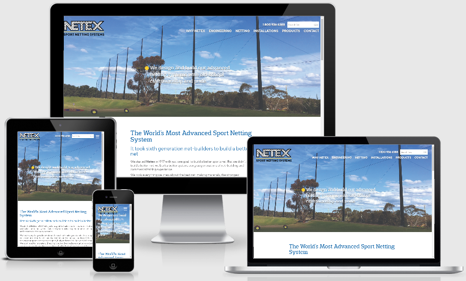 Image of Netex Sport Netting Systems Website new website by Out-Smarts on various screen sizes.
