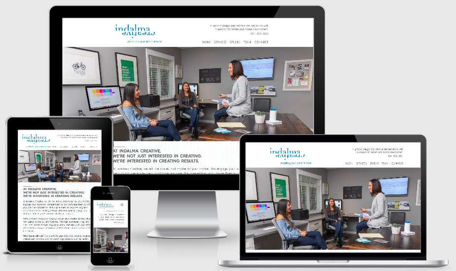 Indalma Creative website on various screens