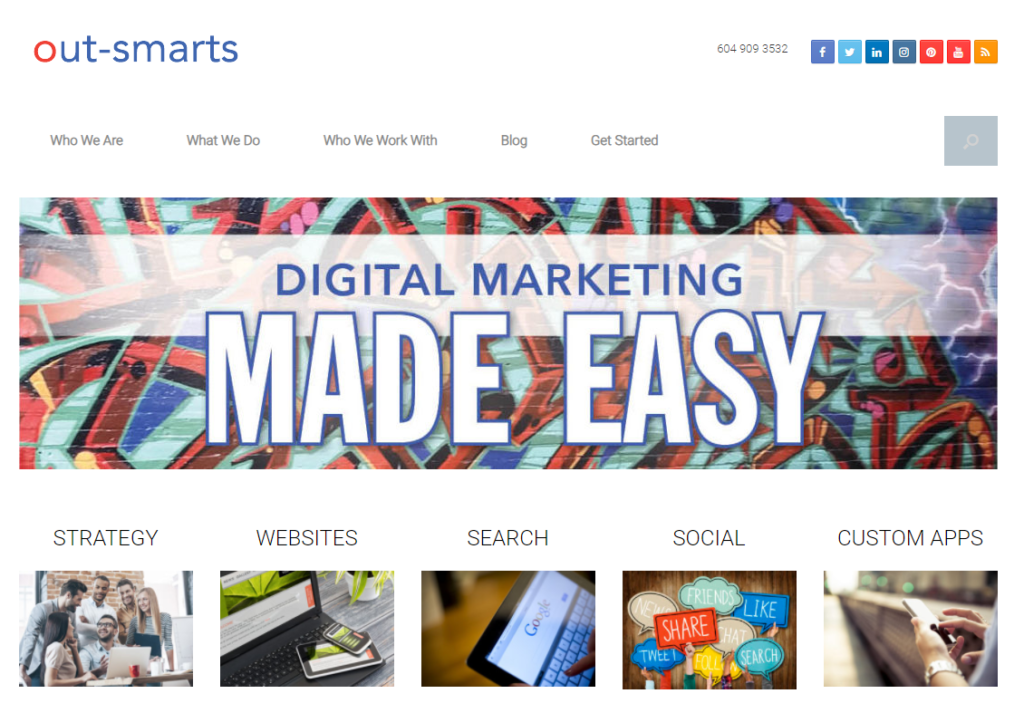 Out-Smarts Website homepage circa 2016