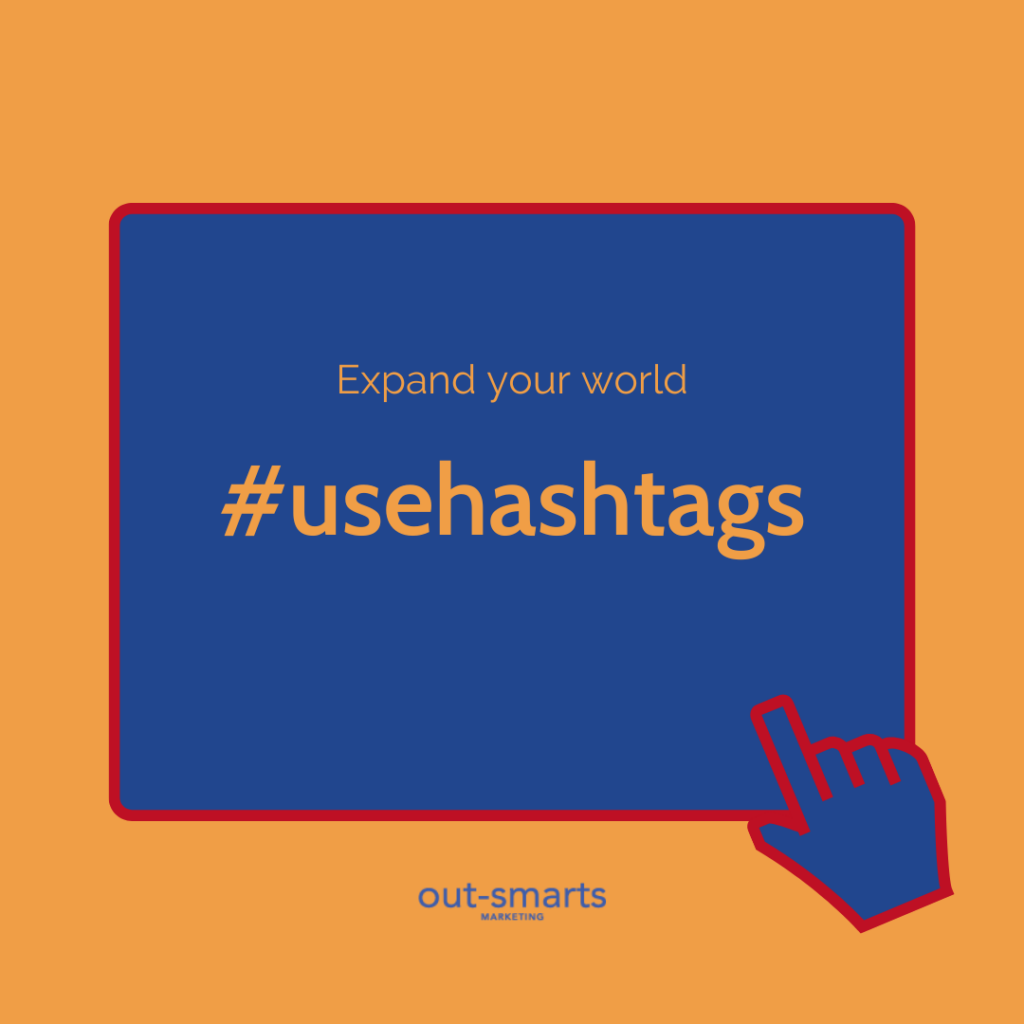 Image of hand clicking on #usehashtags.