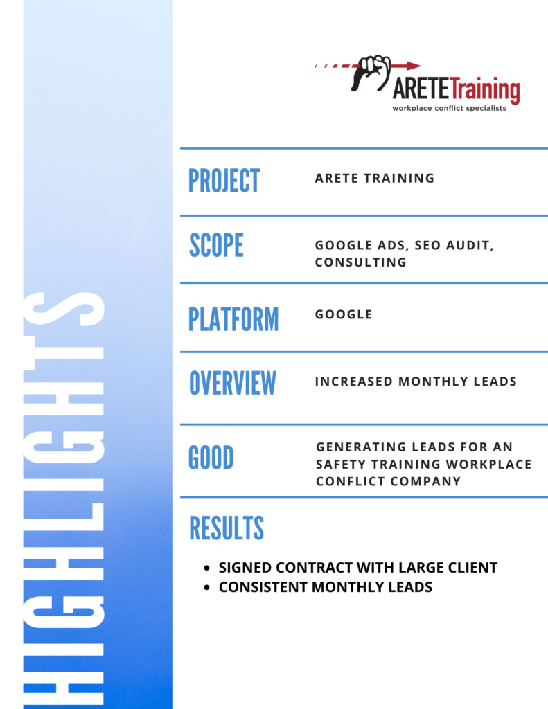 Arete Highlights of our case study.