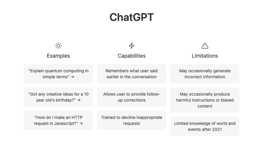 Screenshot of ChatGPT dashboard.
