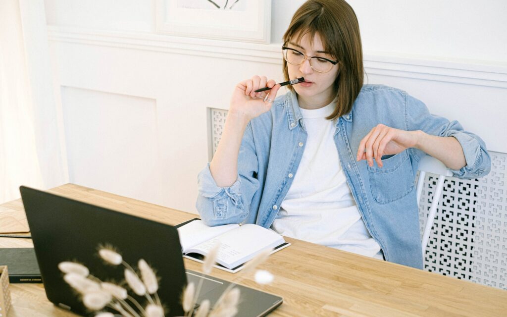 Woman Working in Home Office